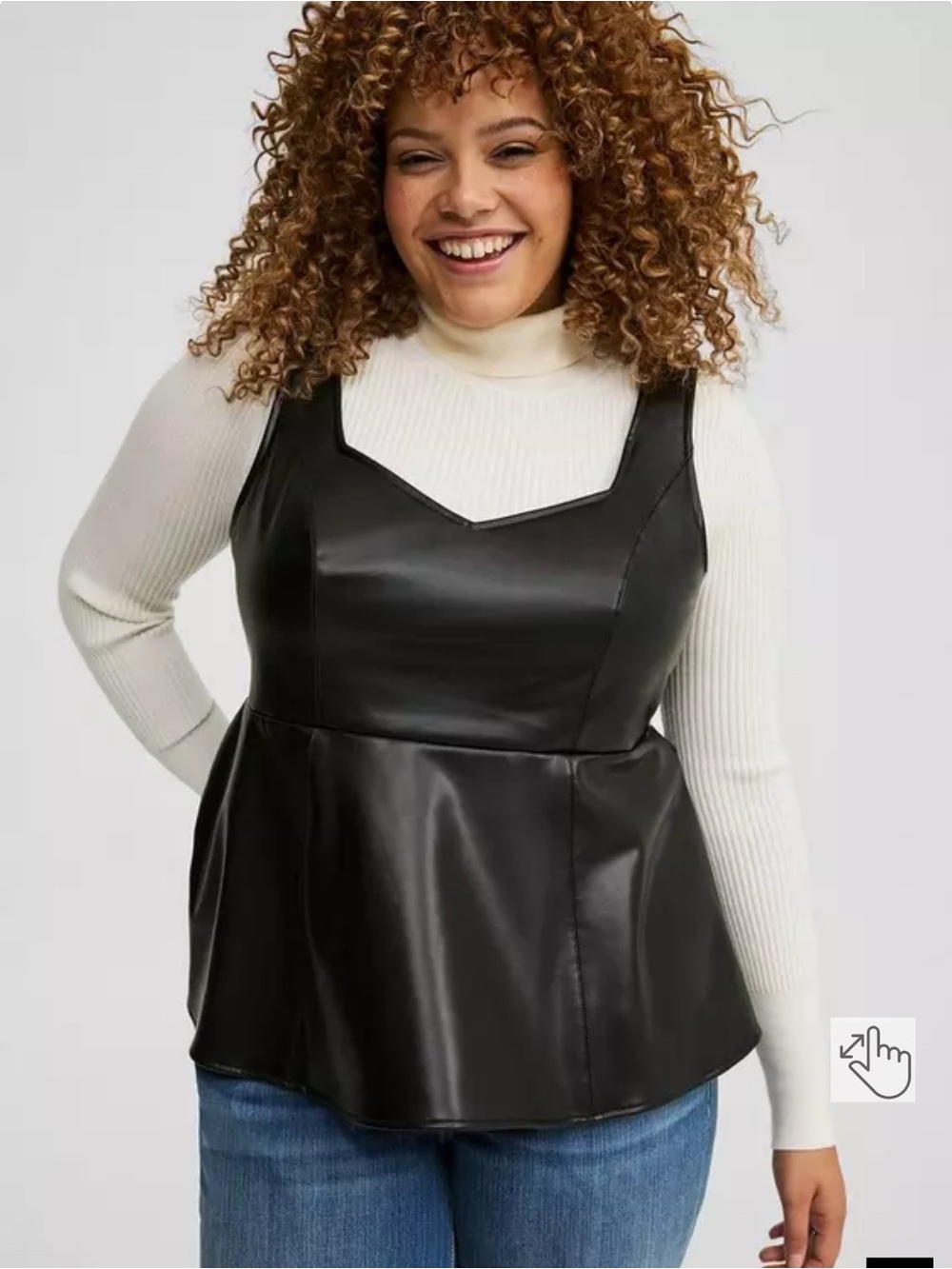 Torrid Black Faux Leather Blouse